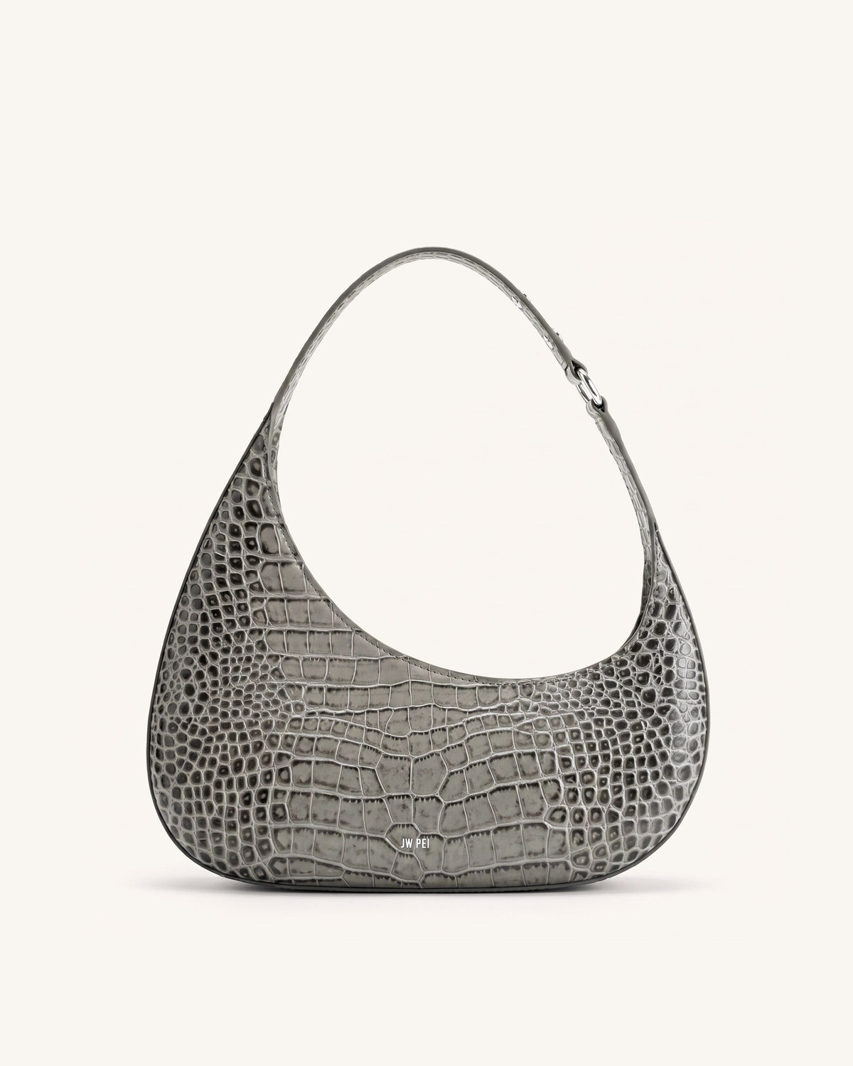 Harlee Shoulder Bag - Light Grey Croc | JW PEI