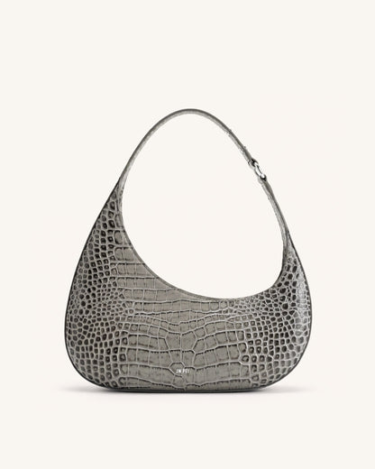 Harlee Shoulder Bag - Light Grey Croc | JW PEI