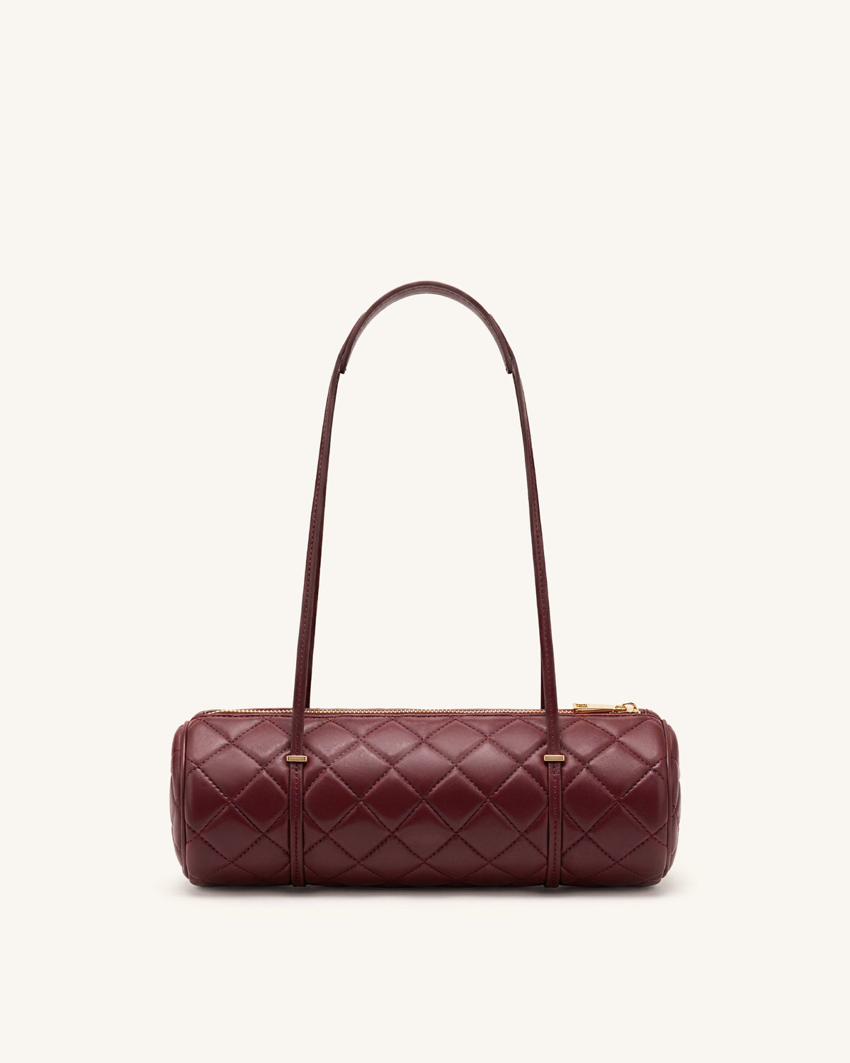 Marcella Quilted Cylinder Shoulder Bag - Burgundy | JW PEI