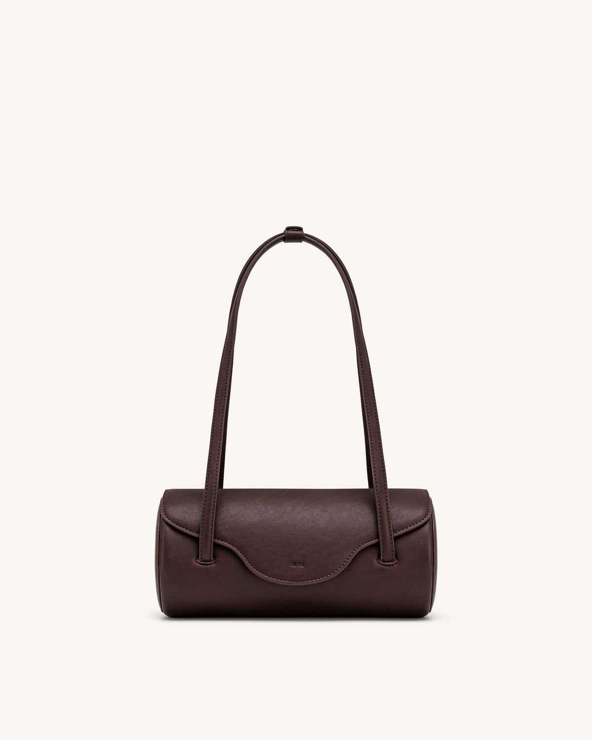Solenne Barrel Shoulder Bag - Dark Brown | JW PEI