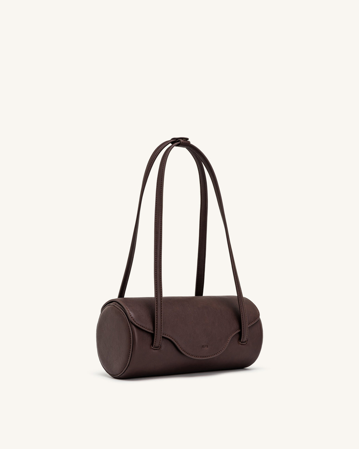 Solenne Barrel Shoulder Bag - Dark Brown | JW PEI