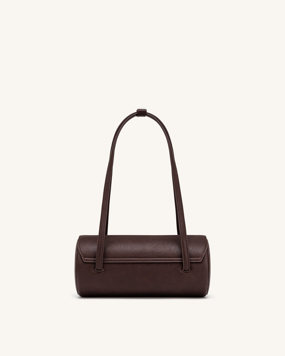 Solenne Barrel Shoulder Bag - Dark Brown | JW PEI