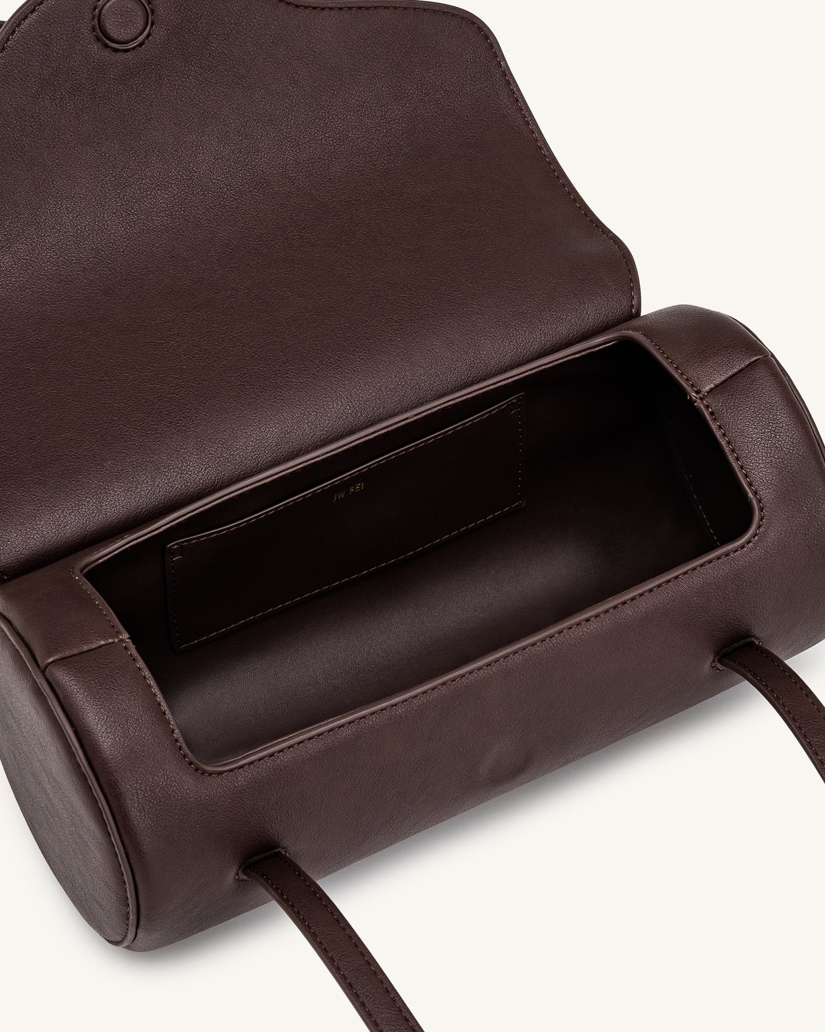 Solenne Barrel Shoulder Bag - Dark Brown | JW PEI