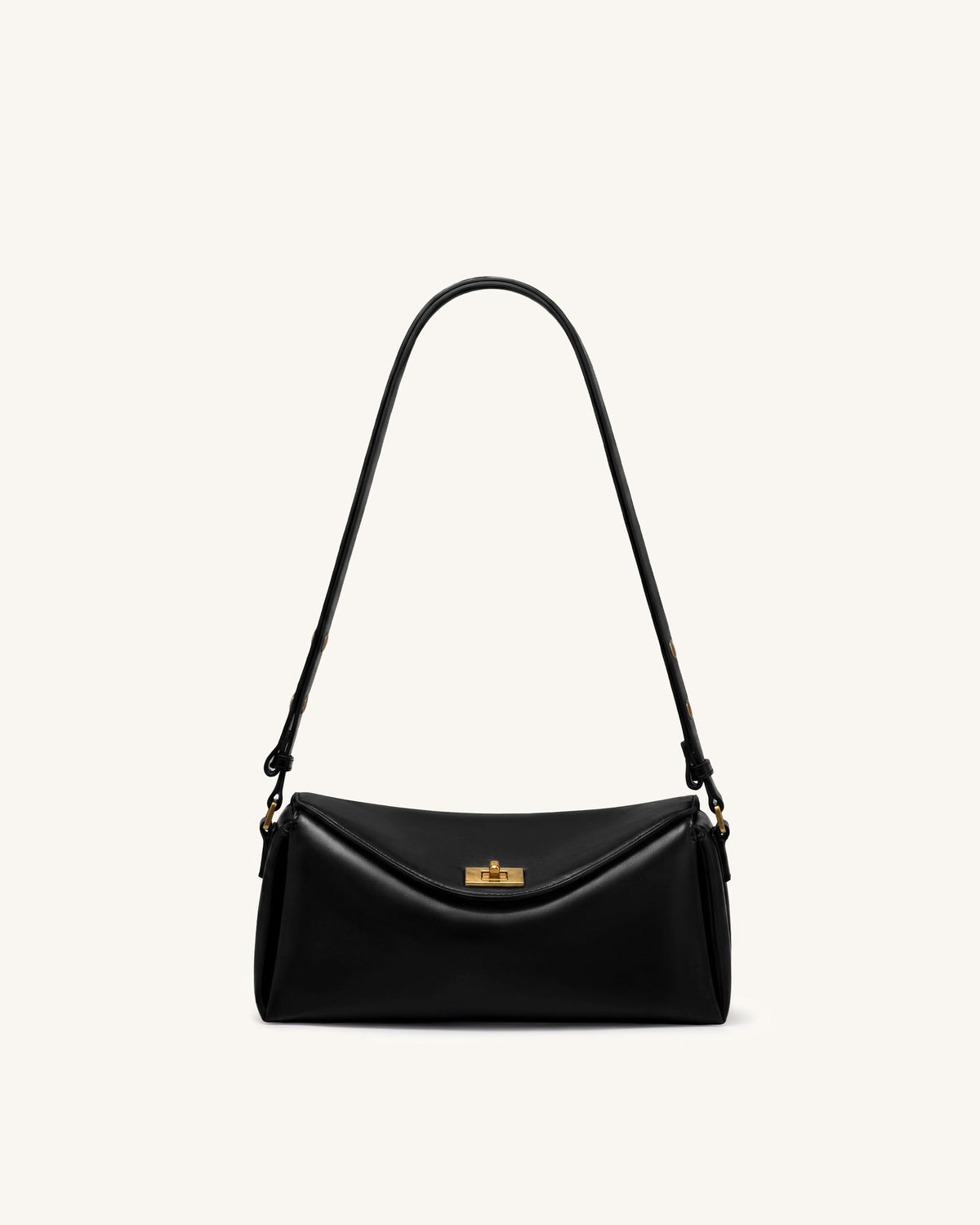 Lucia Asymmetric Flap Shoulder Bag - Black | JW PEI