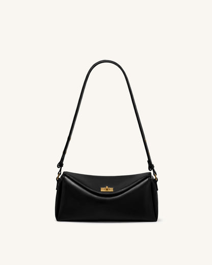 Lucia Asymmetric Flap Shoulder Bag - Black | JW PEI