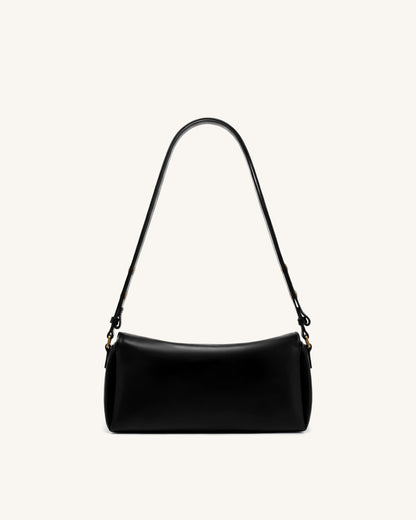 Lucia Asymmetric Flap Shoulder Bag - Black | JW PEI