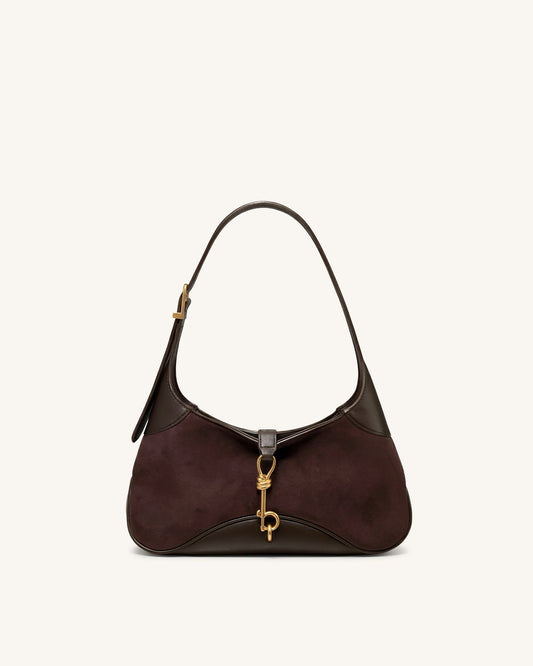 Juliette Key Charm East-West Shoulder Bag - Dark Brown | JW PEI