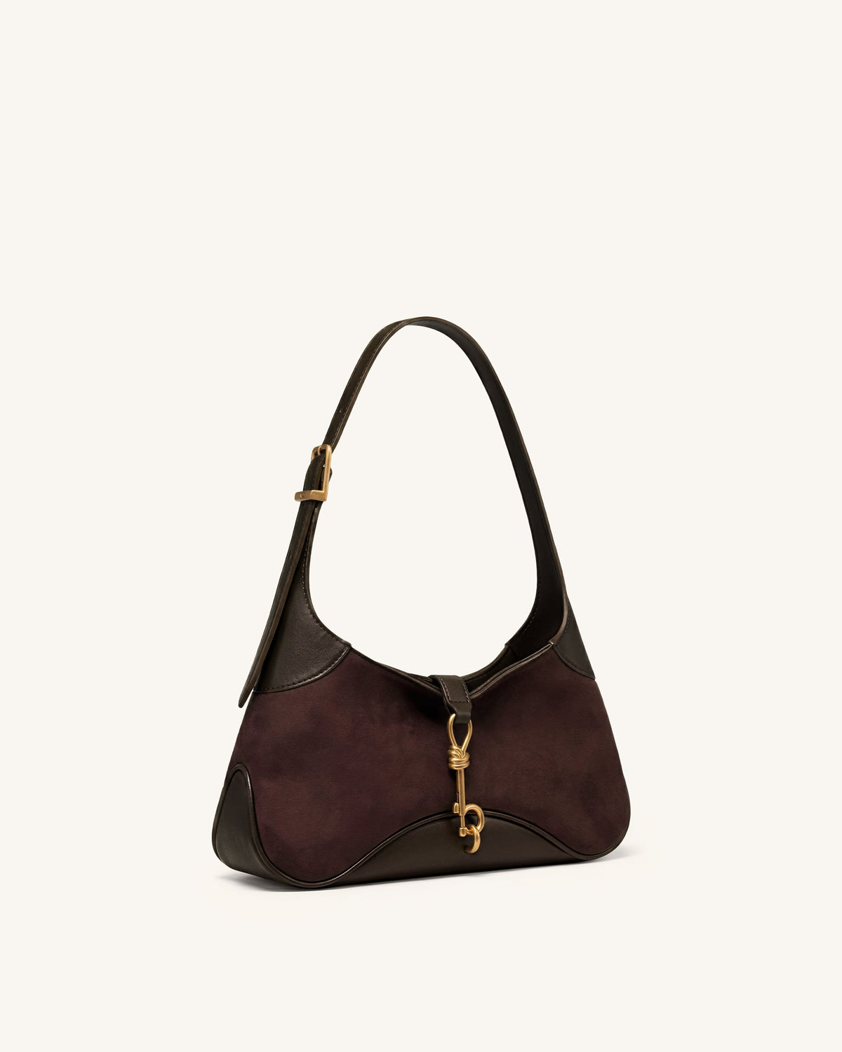 Juliette Key Charm East-West Shoulder Bag - Dark Brown | JW PEI