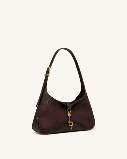 Juliette Key Charm East-West Shoulder Bag - Dark Brown | JW PEI