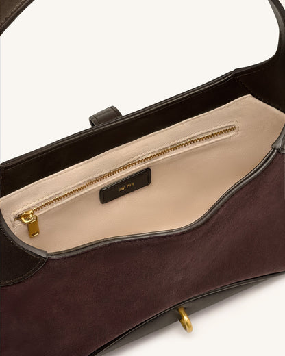Juliette Key Charm East-West Shoulder Bag - Dark Brown | JW PEI