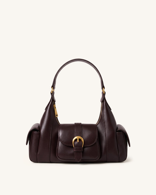 Estelle Pocket Shoulder Bag - Dark Brown | JW PEI