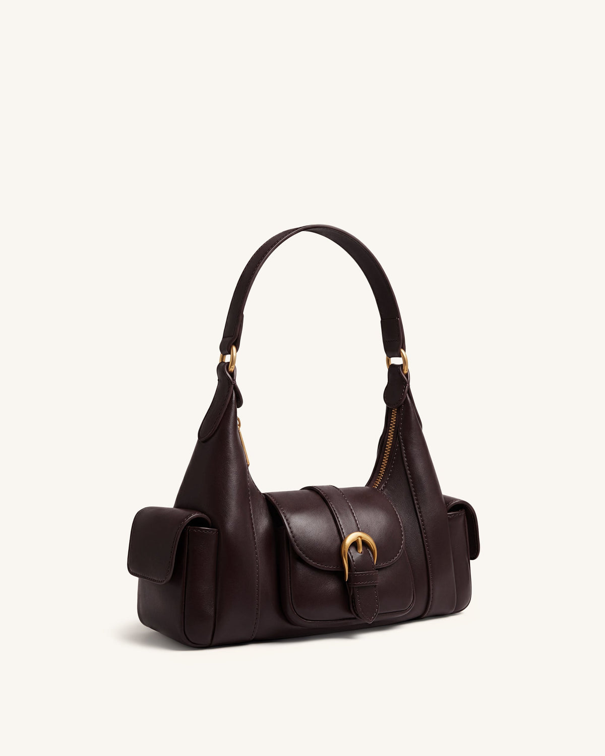 Estelle Pocket Shoulder Bag - Dark Brown | JW PEI