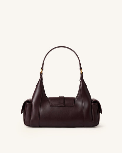 Estelle Pocket Shoulder Bag - Dark Brown | JW PEI