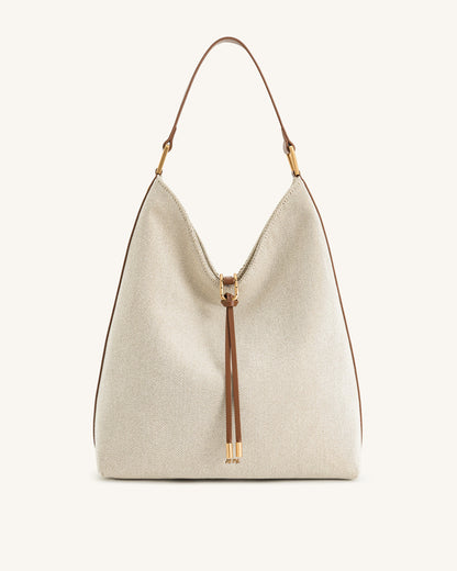 Aria Shoulder Bag - Brown Canvas | JW PEI
