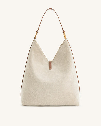 Aria Shoulder Bag - Brown Canvas | JW PEI