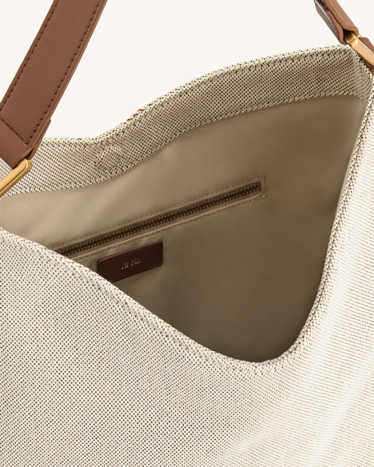 Aria Shoulder Bag - Brown Canvas | JW PEI
