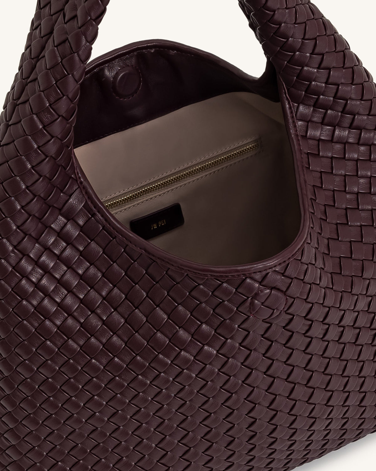 Laura Woven Shoulder Bag - Deep Burgundy | JW PEI