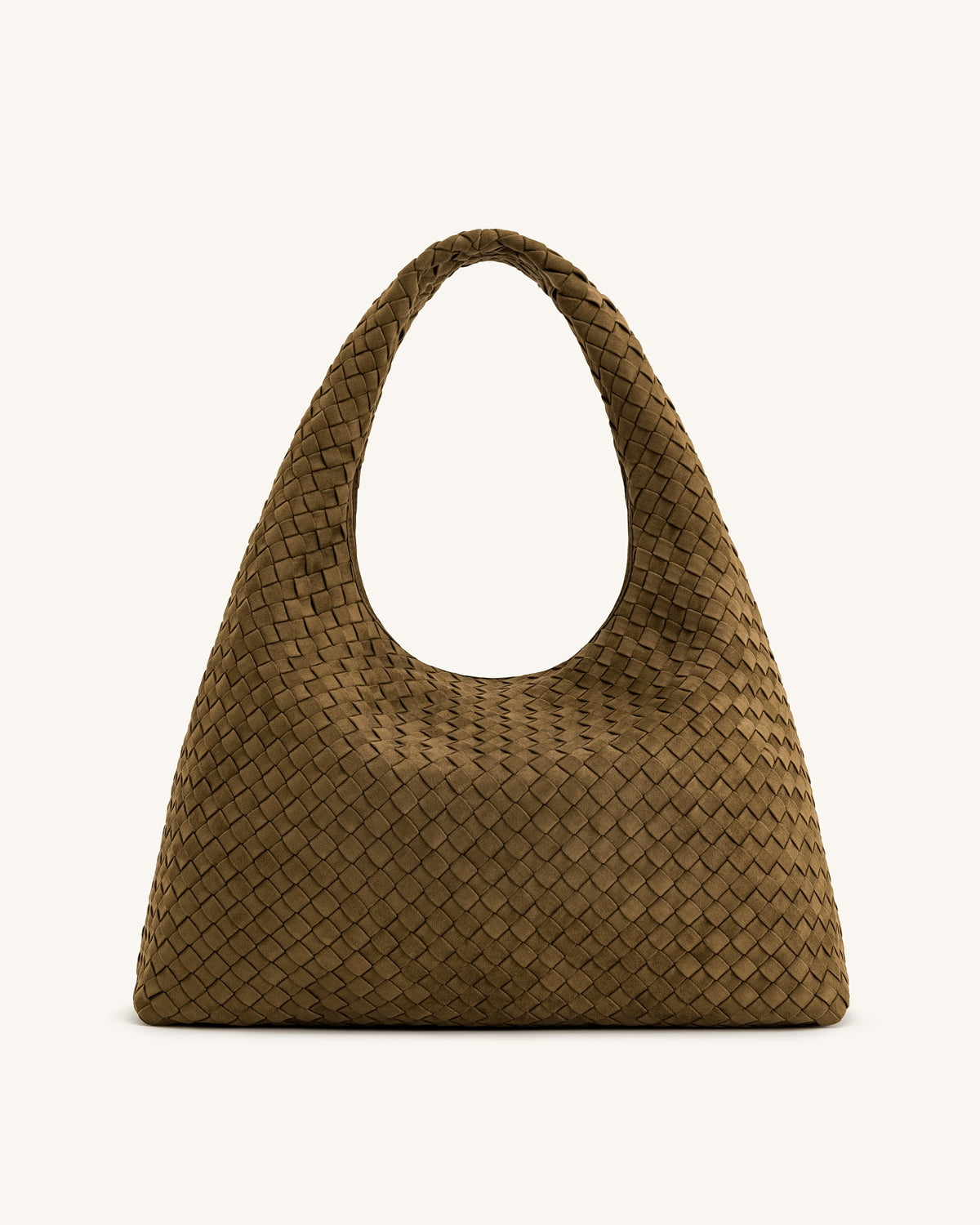Laura Faux Suede Woven Shoulder Bag - Olive Green | JW PEI