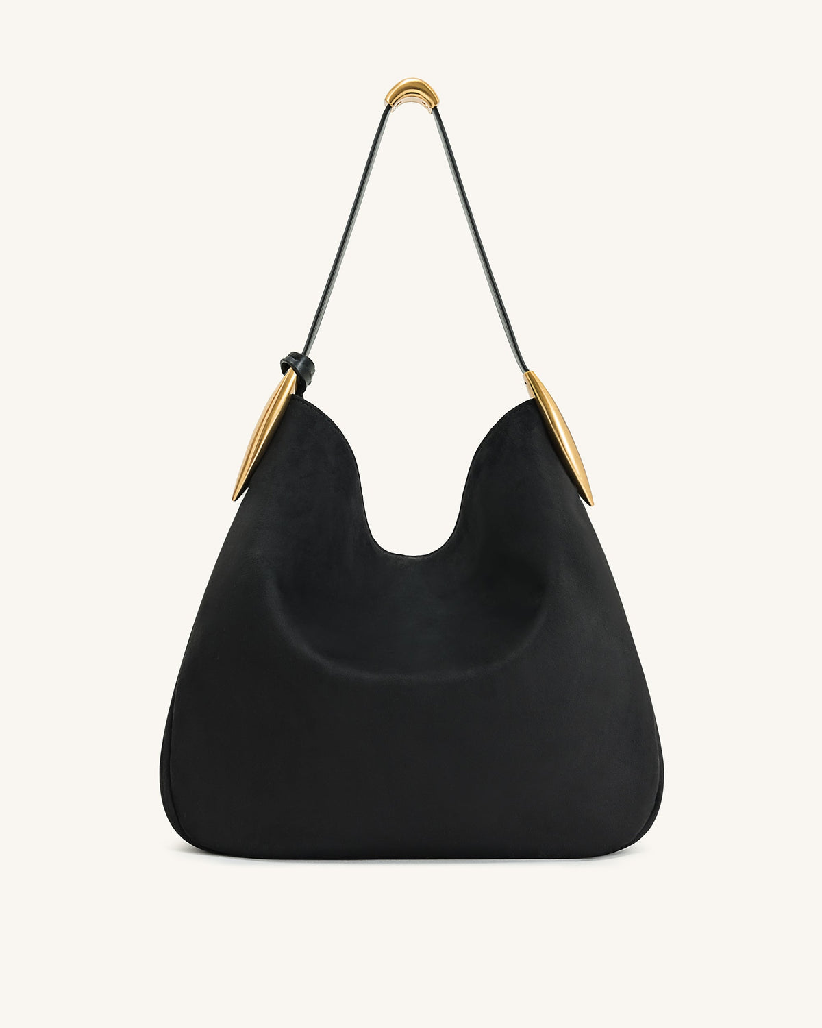 Nina Metal Charm Hobo Bag - Black | JW PEI