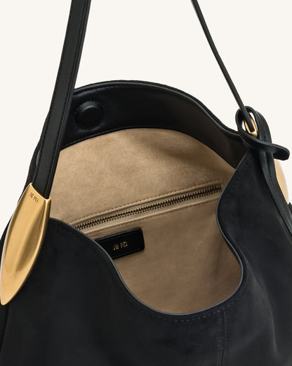 Nina Metal Charm Hobo Bag - Black | JW PEI