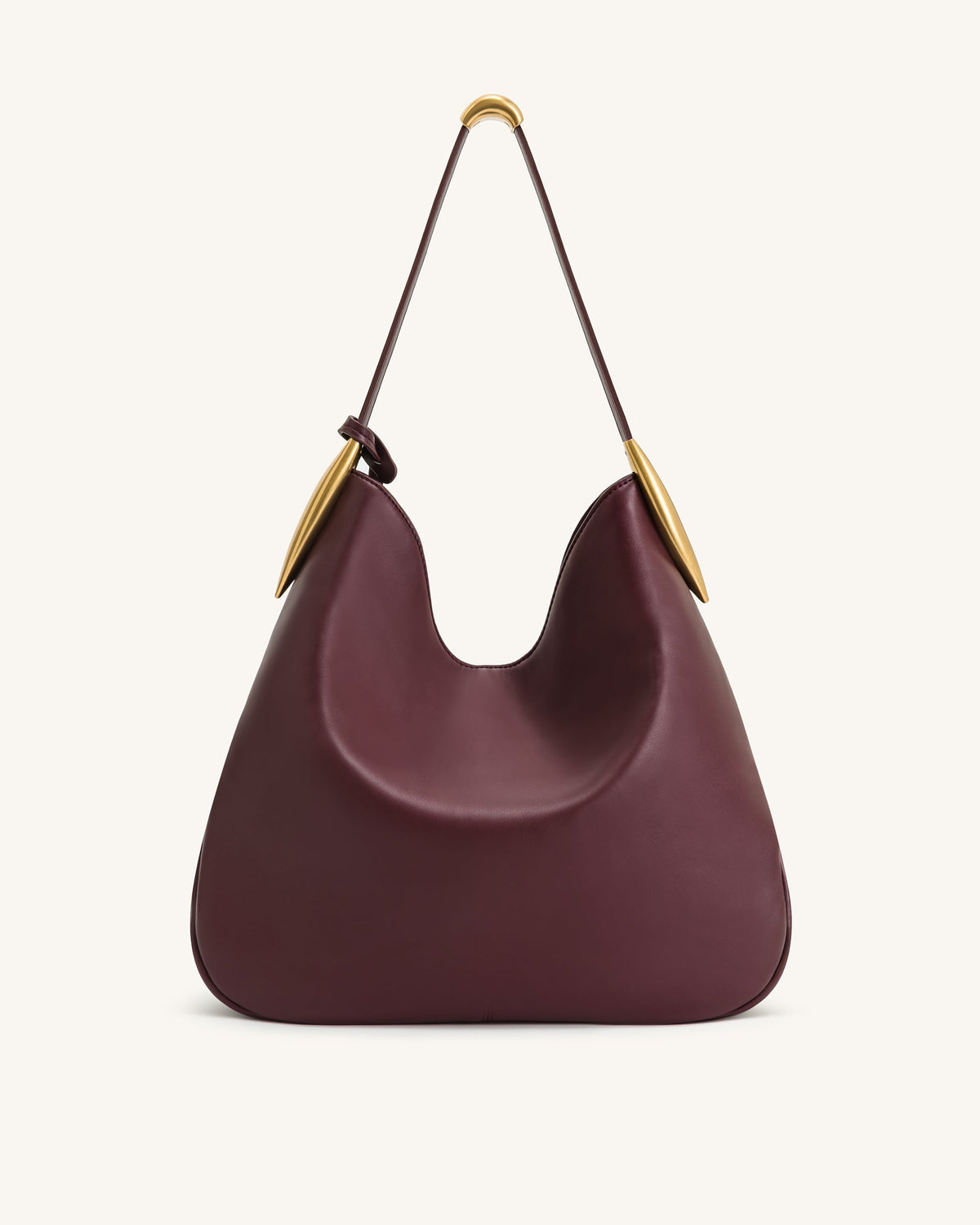 Nina Metal Charm Hobo Bag - Burgundy | JW PEI
