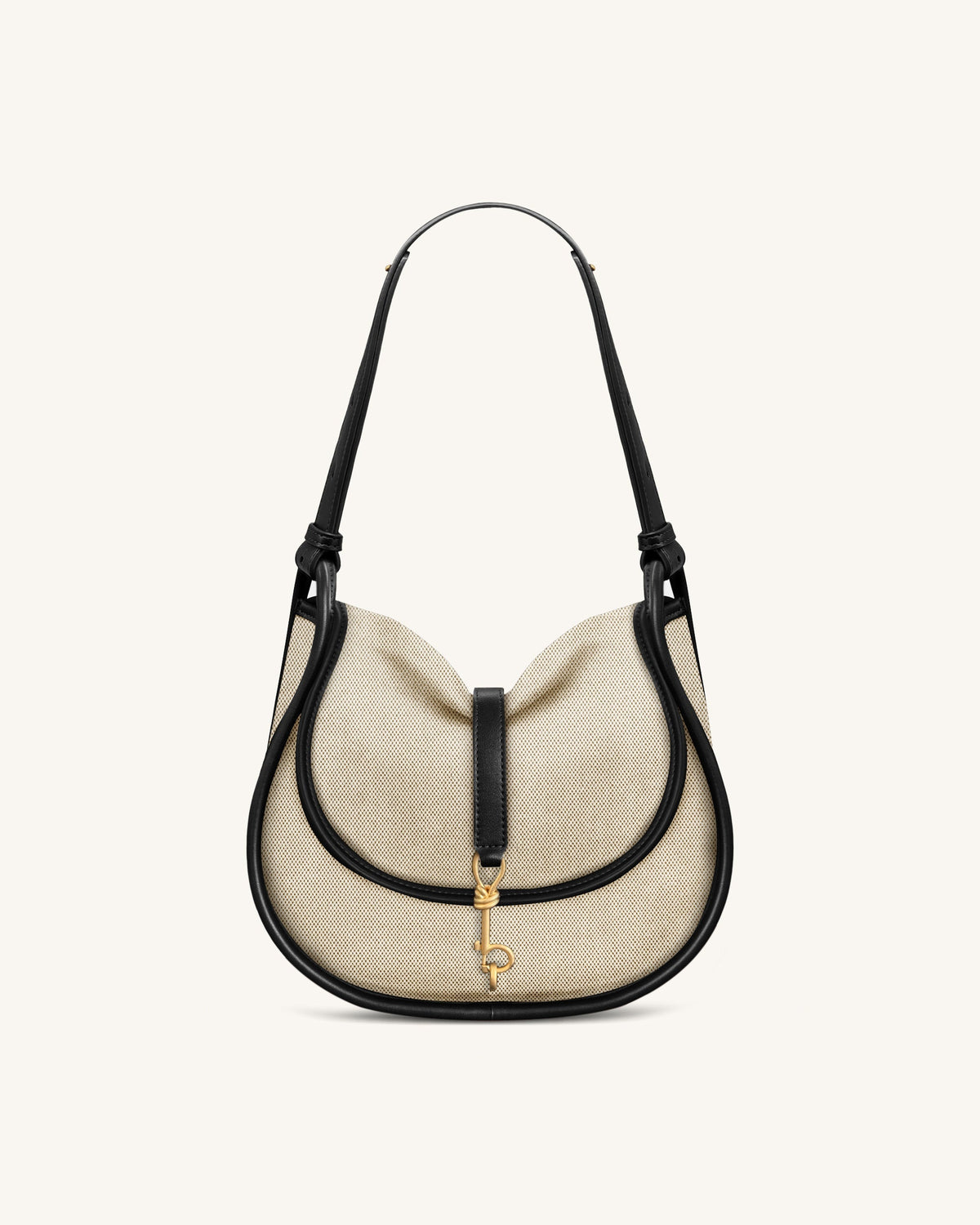 Arla Small Hobo Bag - Black Canvas | JW PEI