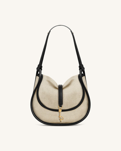 Arla Small Hobo Bag - Black Canvas | JW PEI