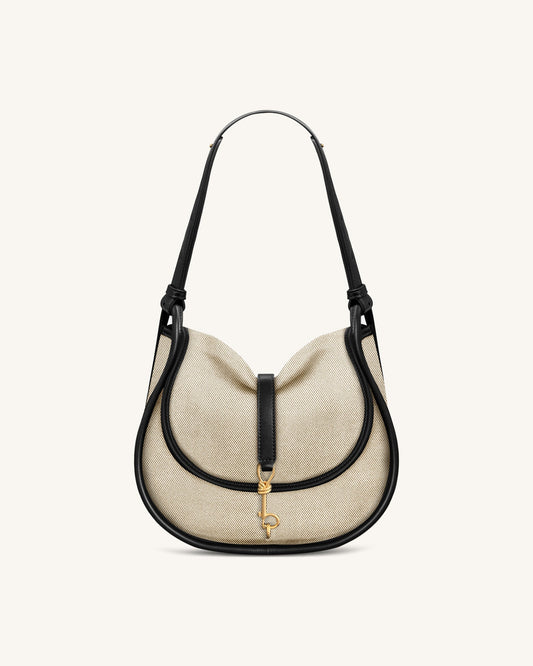 Arla Small Hobo Bag - Black Canvas | JW PEI