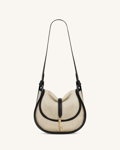 Arla Small Hobo Bag - Black Canvas | JW PEI