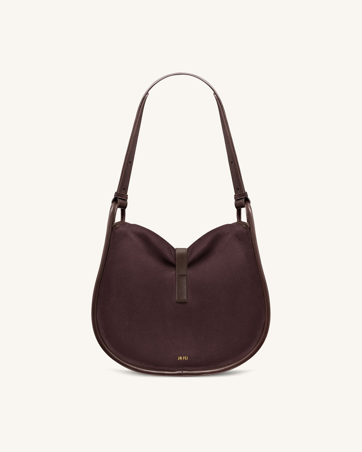 Arla Small Faux Suede Hobo Bag - Chocolate | JW PEI