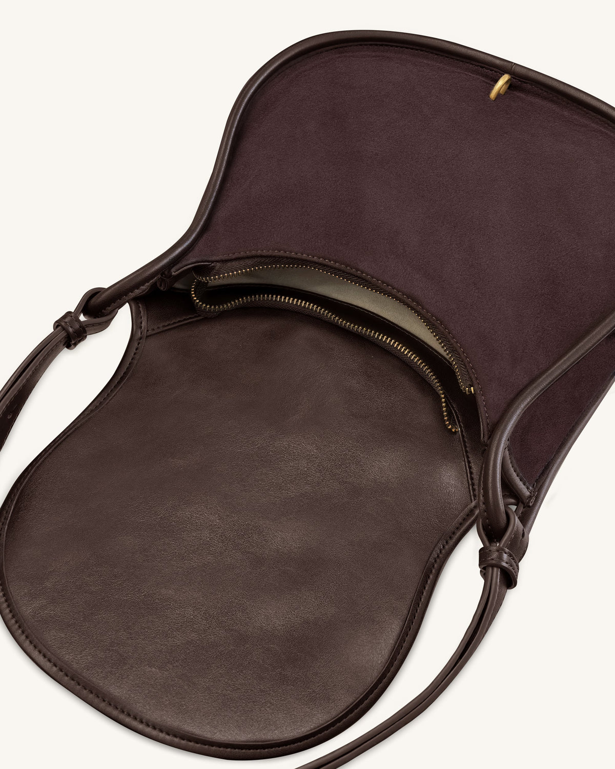 Arla Small Faux Suede Hobo Bag - Chocolate | JW PEI
