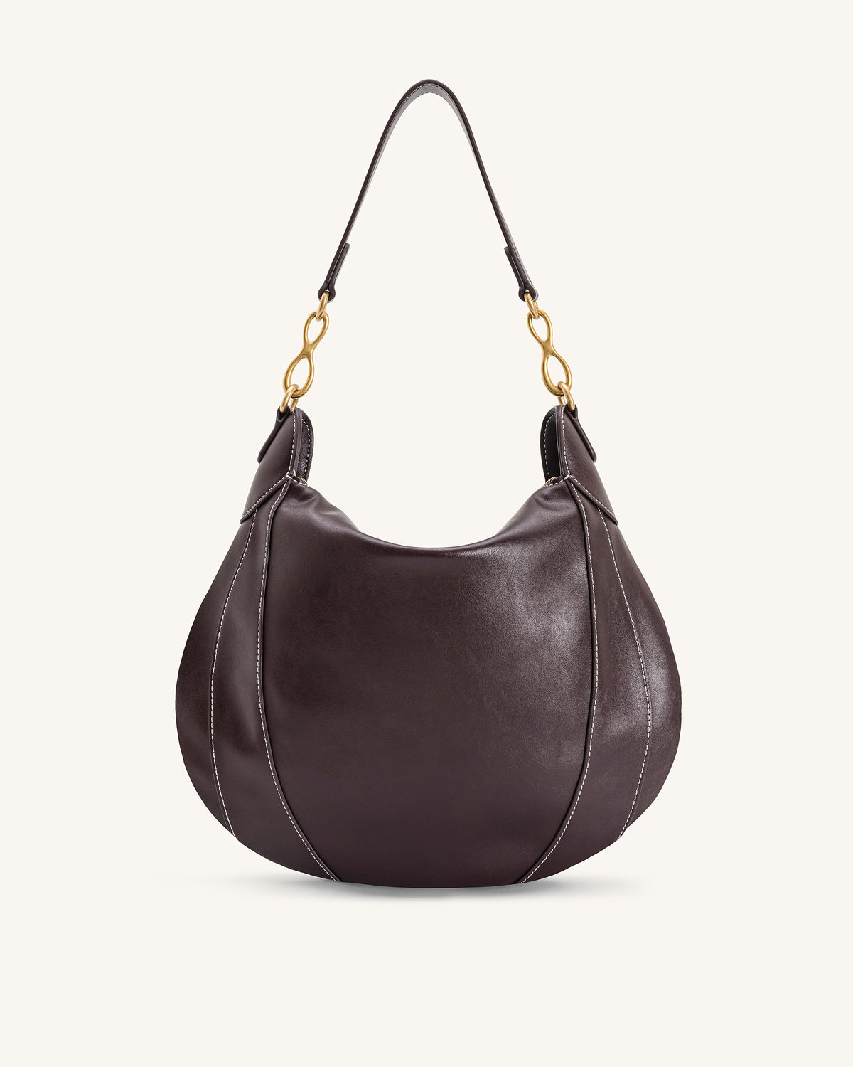 Daria Metal Pendant Embellished Shoulder Bag - Dark Brown | JW PEI