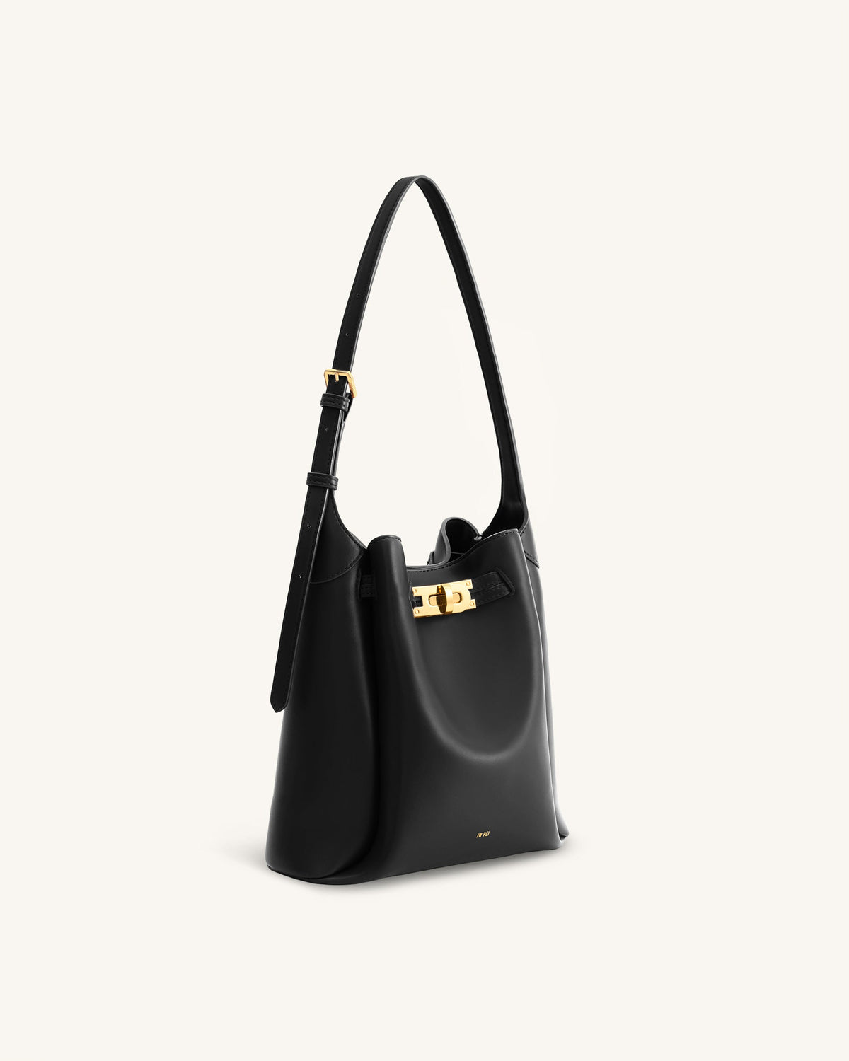 Charlene Double Buckle Hobo Bag - Black | JW PEI