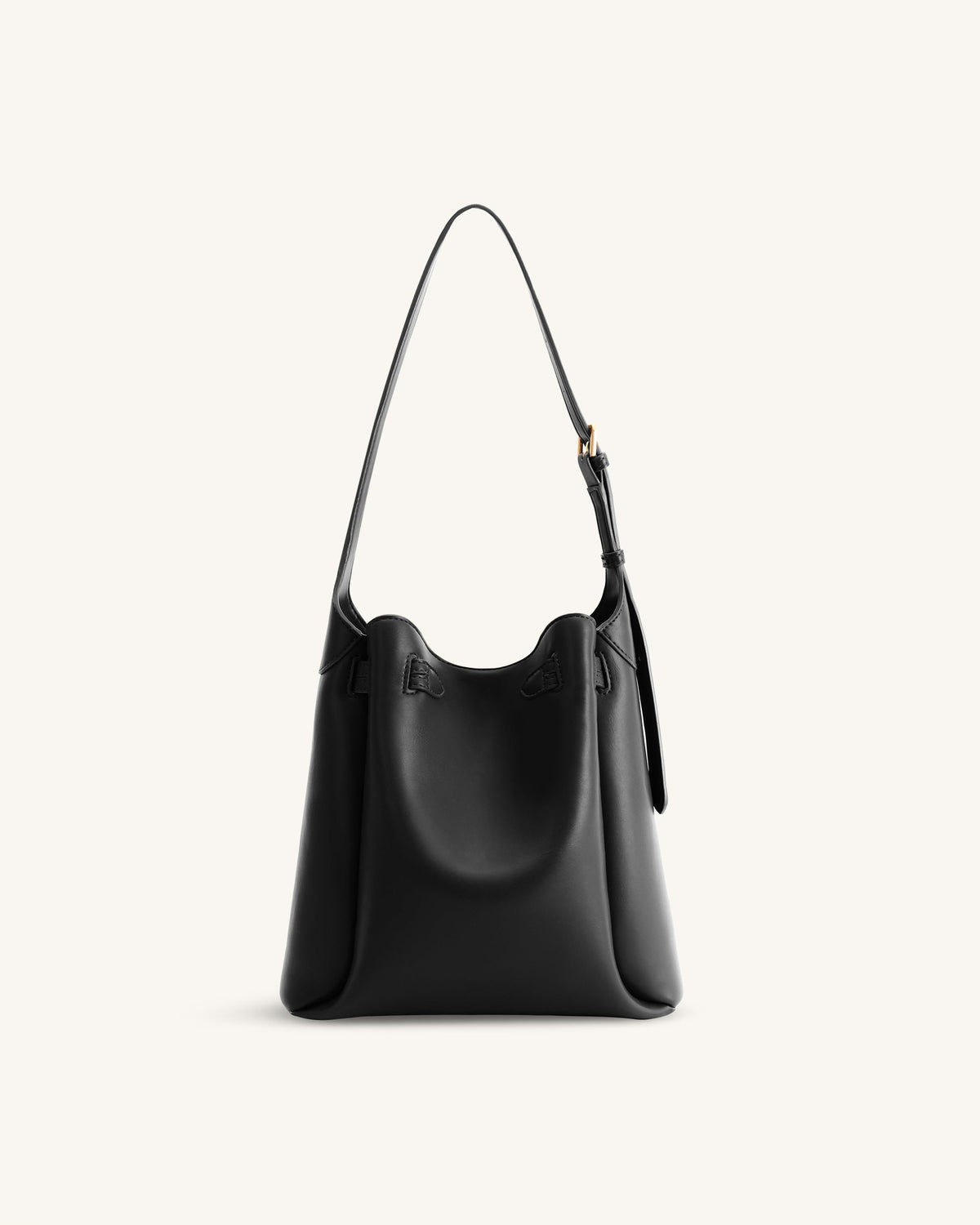 Charlene Double Buckle Hobo Bag - Black | JW PEI