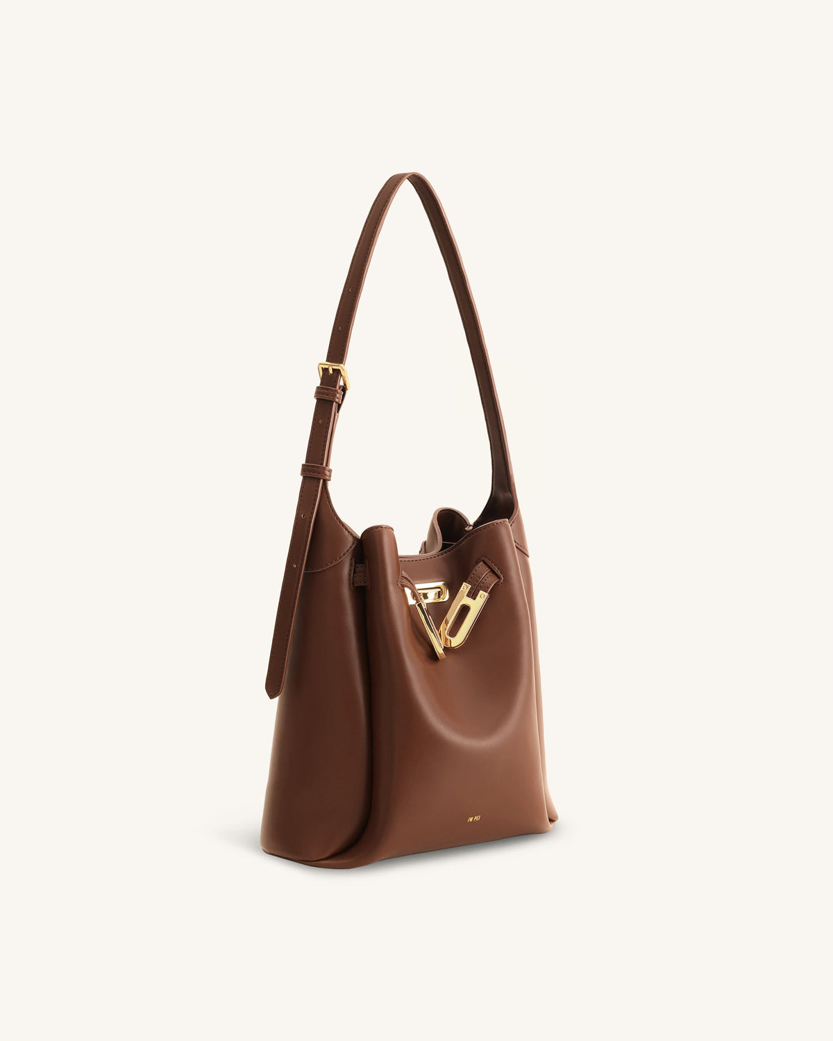 Charlene Double Buckle Hobo Bag - Brown | JW PEI