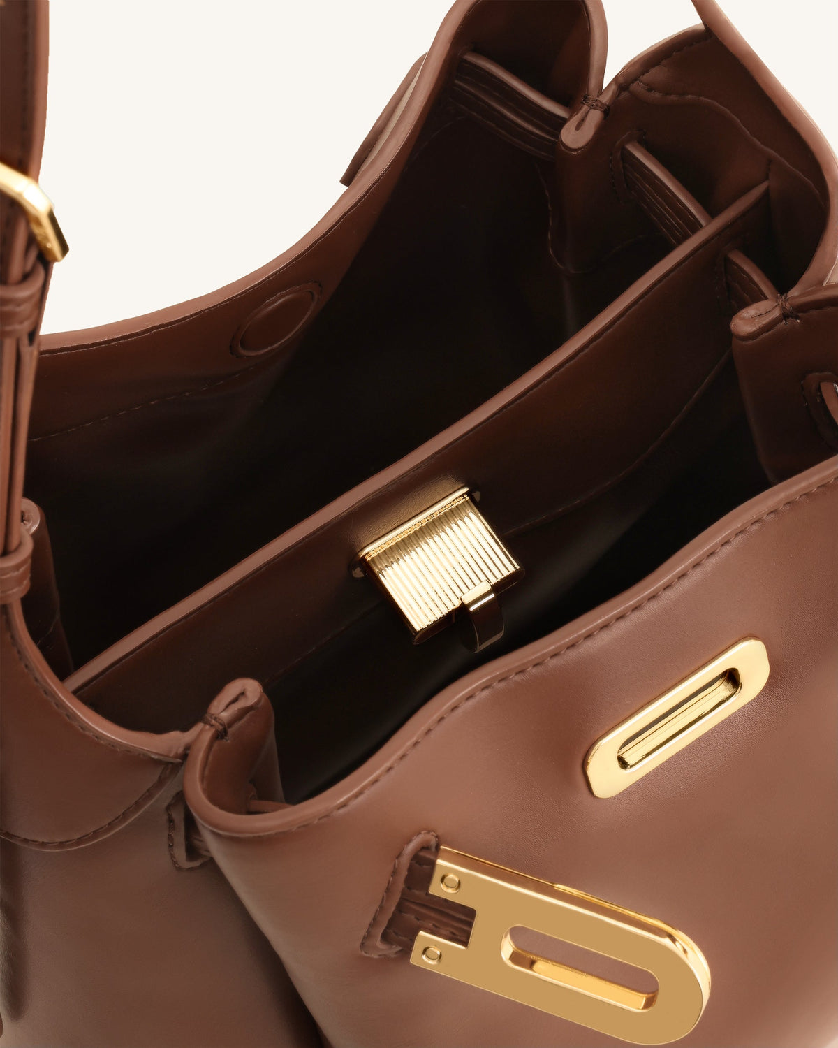 Charlene Double Buckle Hobo Bag - Brown | JW PEI