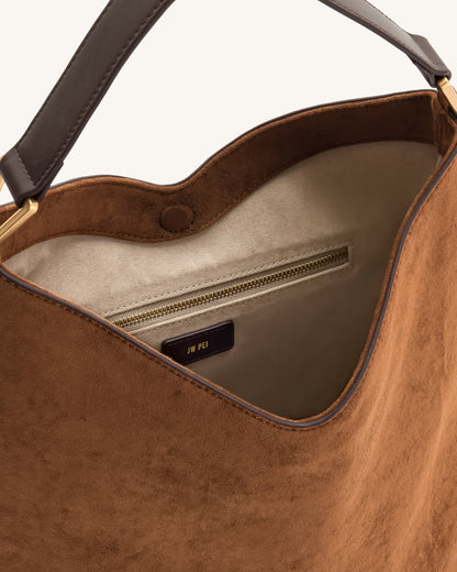 Aria Faux Suede Shoulder Bag - Brown | JW PEI