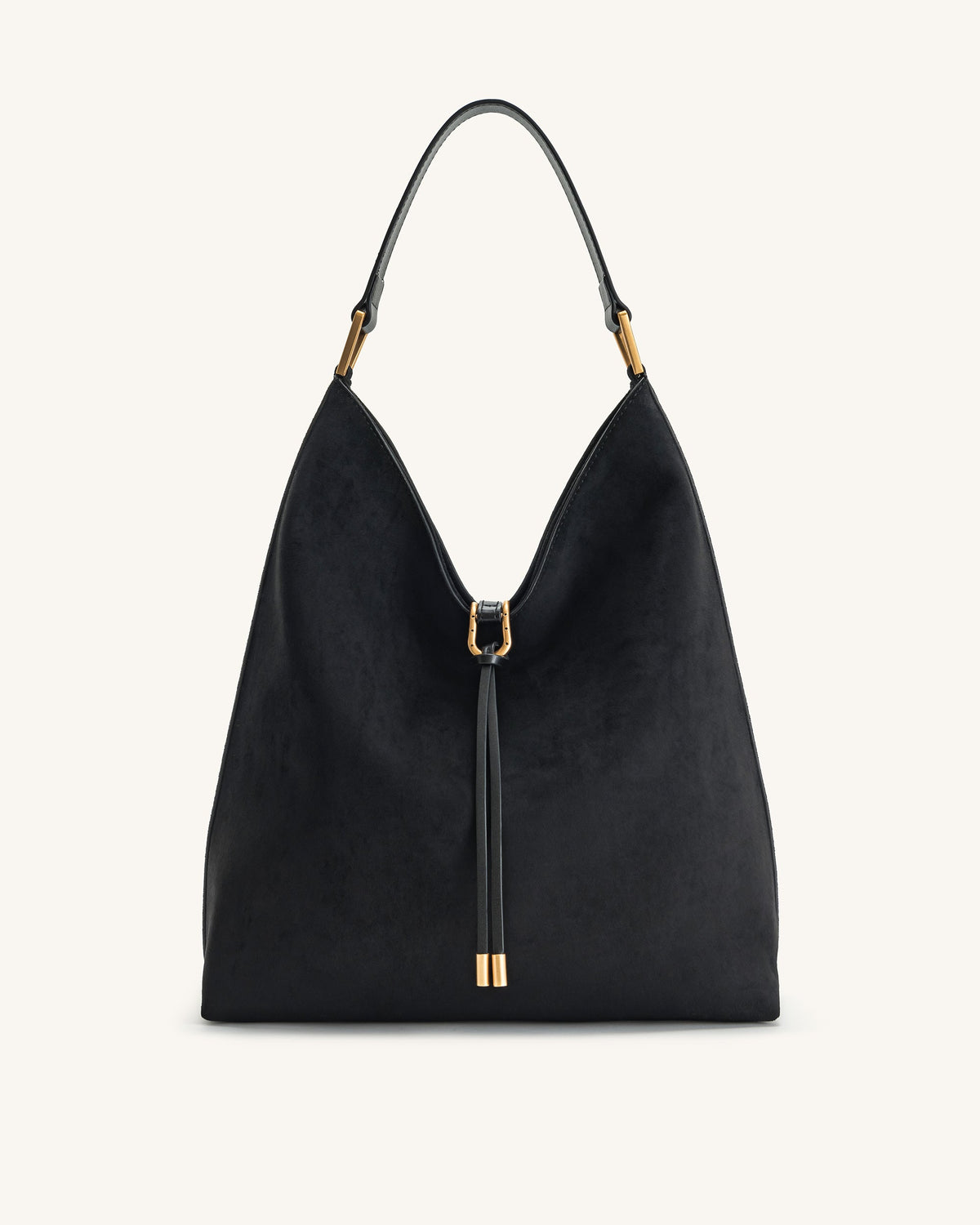 Aria Faux Suede Shoulder Bag - Black | JW PEI