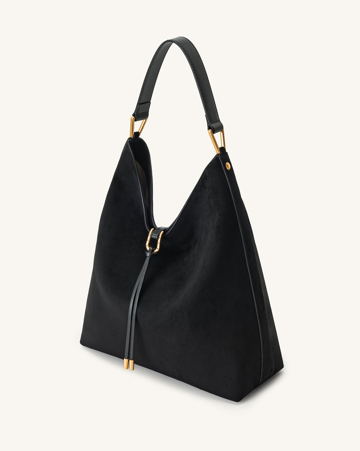 Aria Faux Suede Shoulder Bag - Black | JW PEI