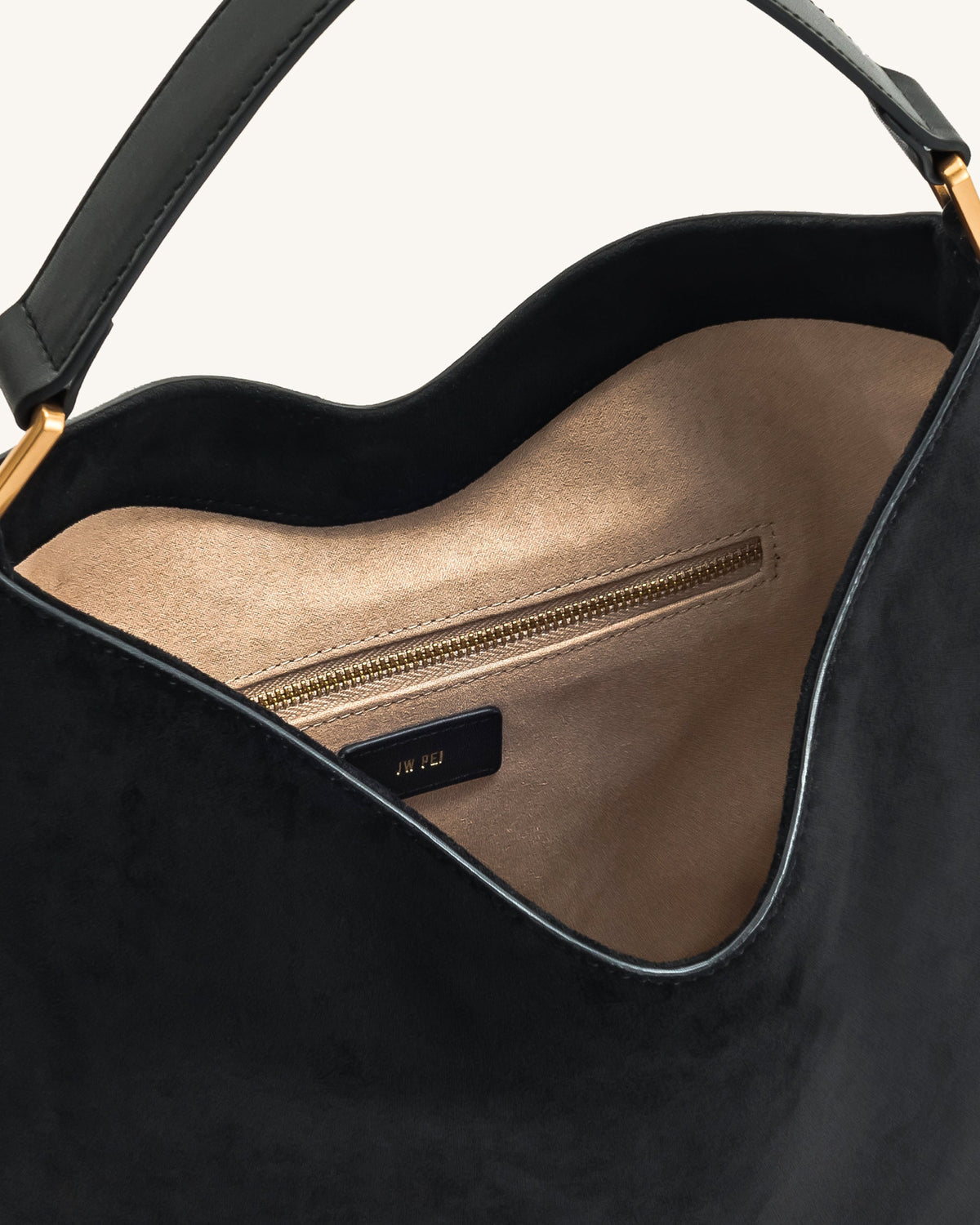 Aria Faux Suede Shoulder Bag - Black | JW PEI