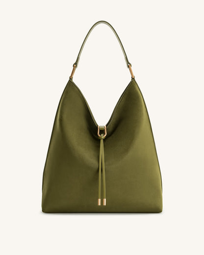 Aria Faux Suede Shoulder Bag - Dark Olive | JW PEI