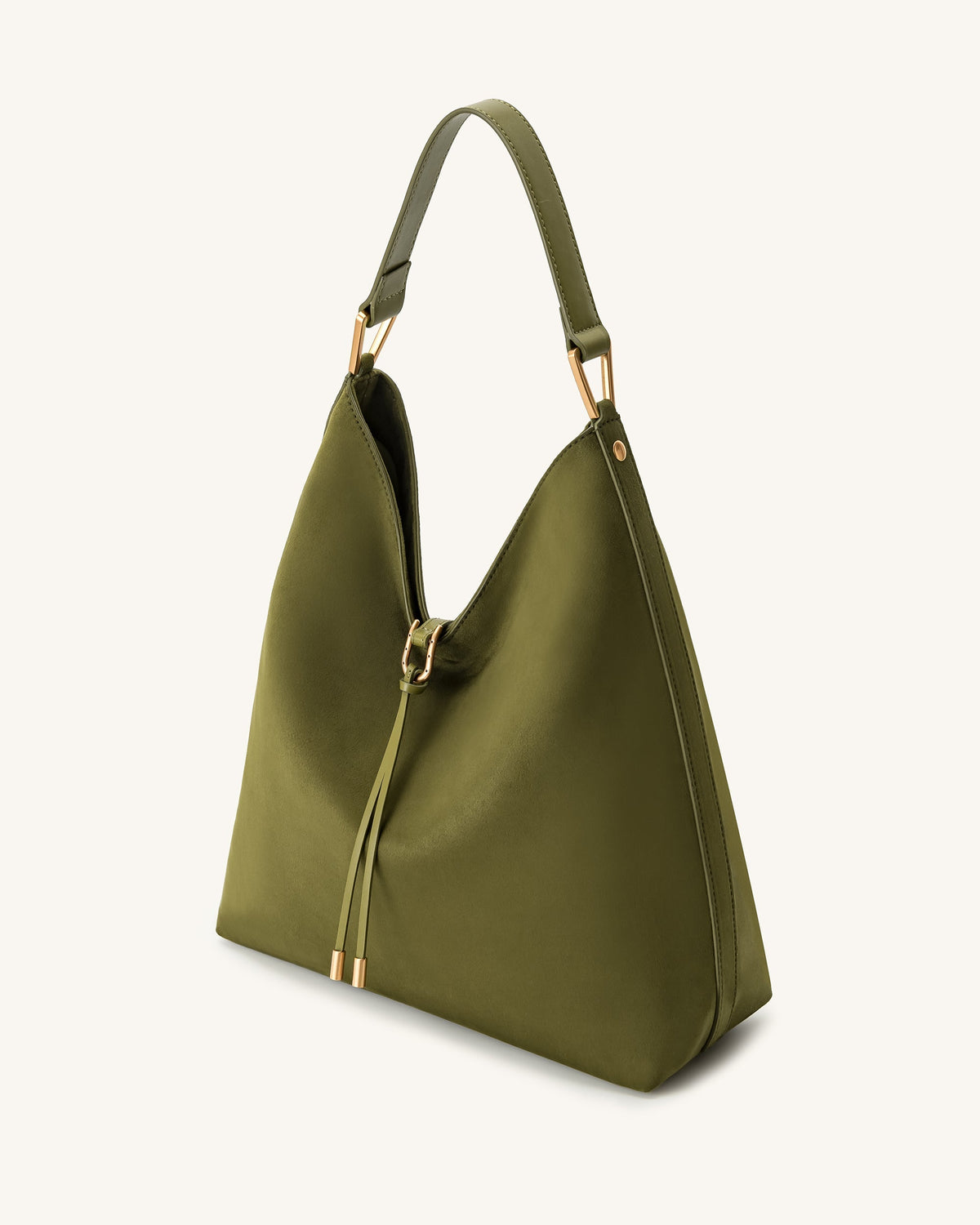 Aria Faux Suede Shoulder Bag - Dark Olive | JW PEI