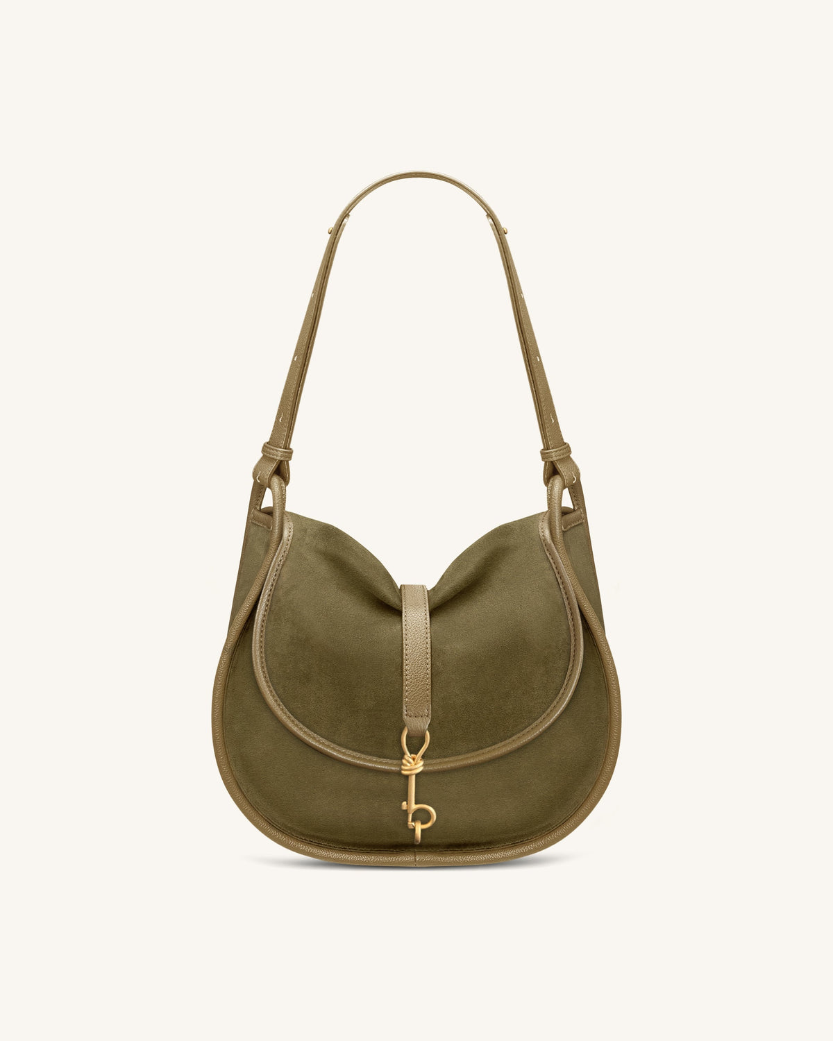 Arla Small Faux Suede Hobo Bag - Olive Green | JW PEI