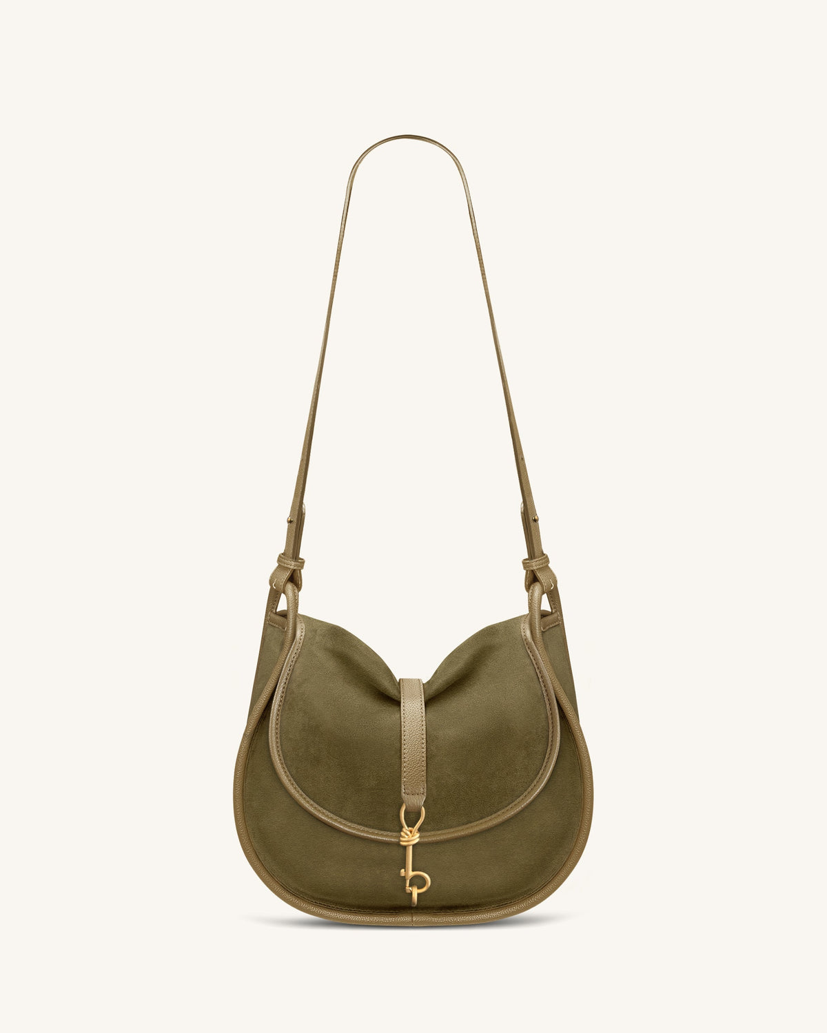 Arla Small Faux Suede Hobo Bag - Olive Green | JW PEI