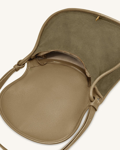 Arla Small Faux Suede Hobo Bag - Olive Green | JW PEI