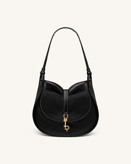 Arla Small Hobo Bag - Black Pebbled | JW PEI