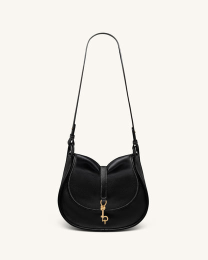 Arla Small Hobo Bag - Black Pebbled | JW PEI