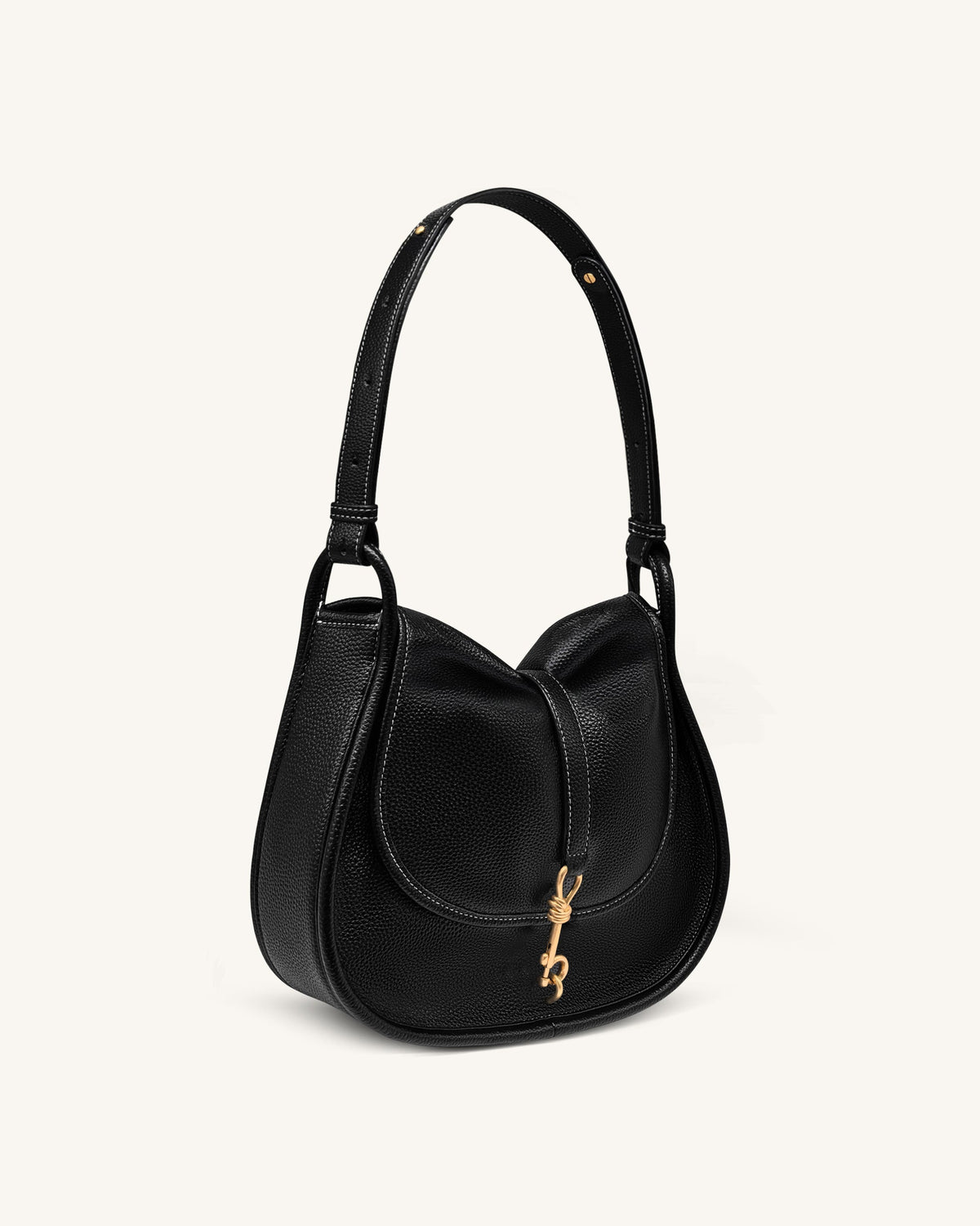 Arla Small Hobo Bag - Black Pebbled | JW PEI