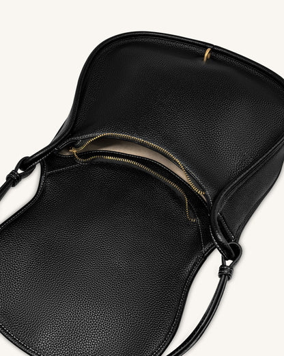 Arla Small Hobo Bag - Black Pebbled | JW PEI