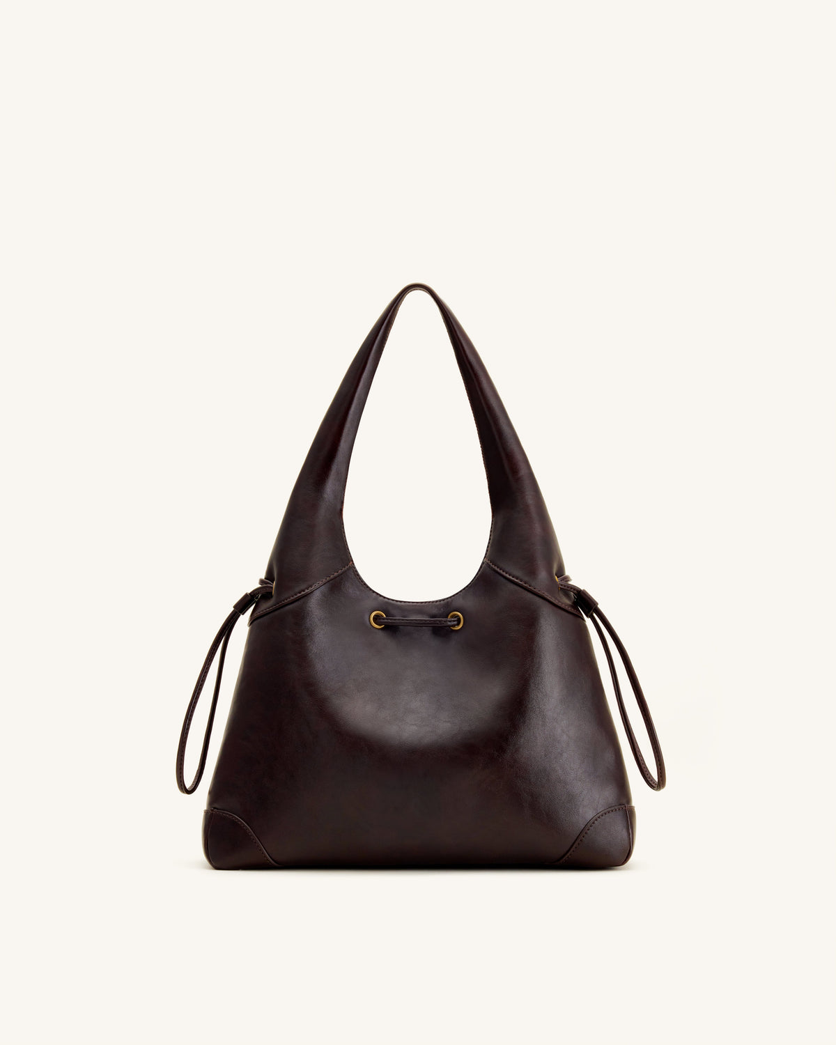 Celandra Drawstring Hobo Bag - Dark Brown | JW PEI